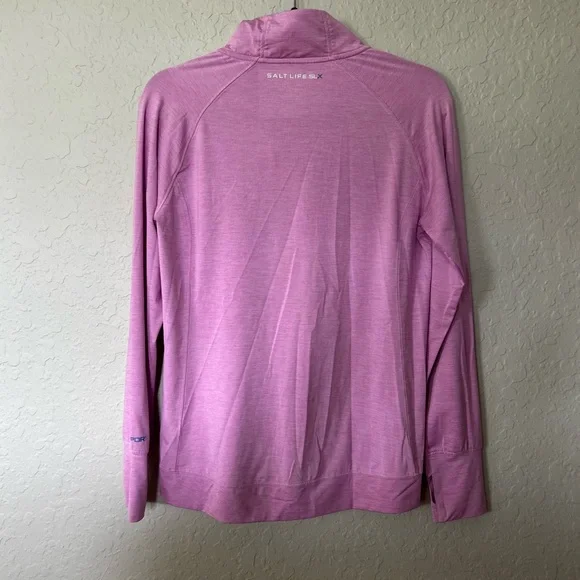 Salt Life Women's Light Pink/Purple Quarter-Zip Sweatshirt - Picture 2 of 4